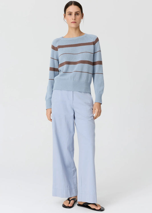 Rosin Stripe Knit in Blue/Choc by POL