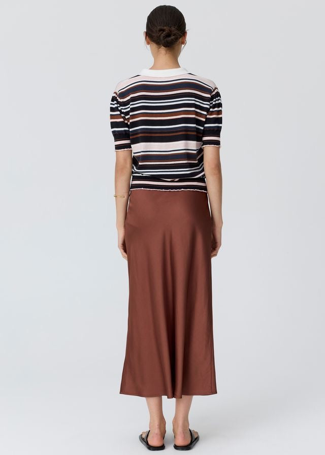 Dahlia Knit Polo in Multistripe by POL
