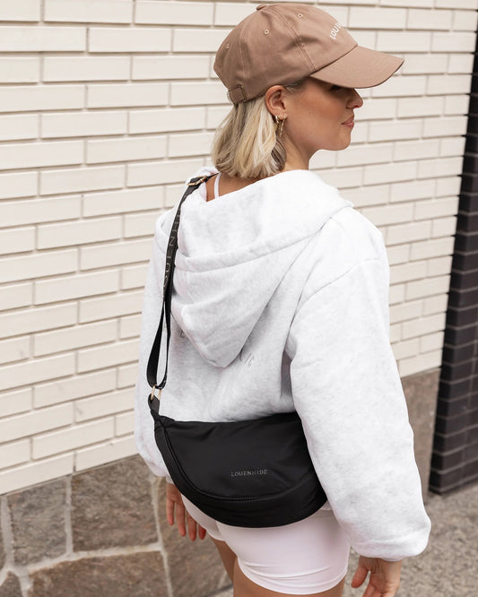 Sylvia  Nylon Crossbody Bag in Black by Louenhide