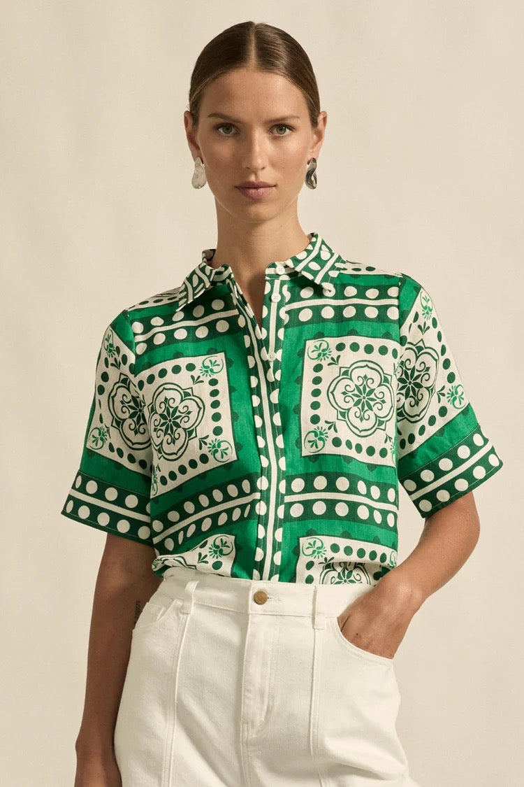 Pixel Top in Parrot Scarf by Zoe Kratzmann