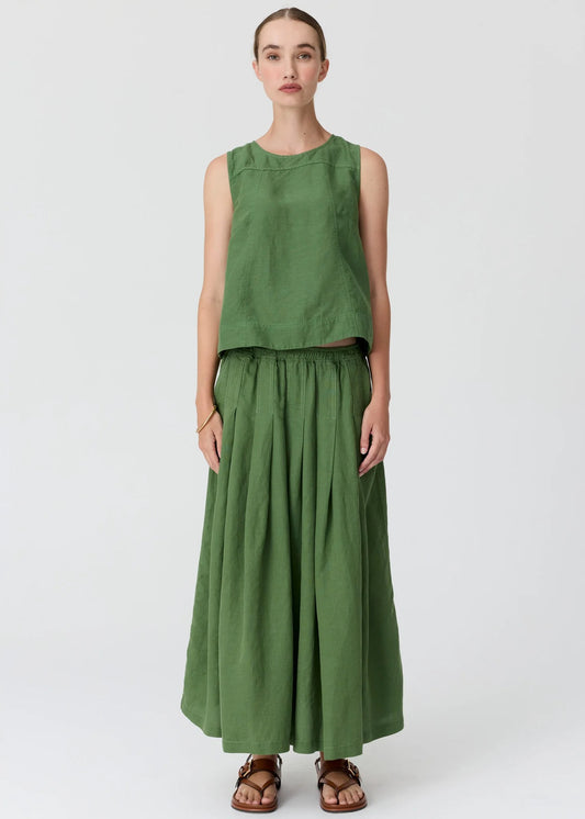 Frankie Pleat Skirt in Fern by POL