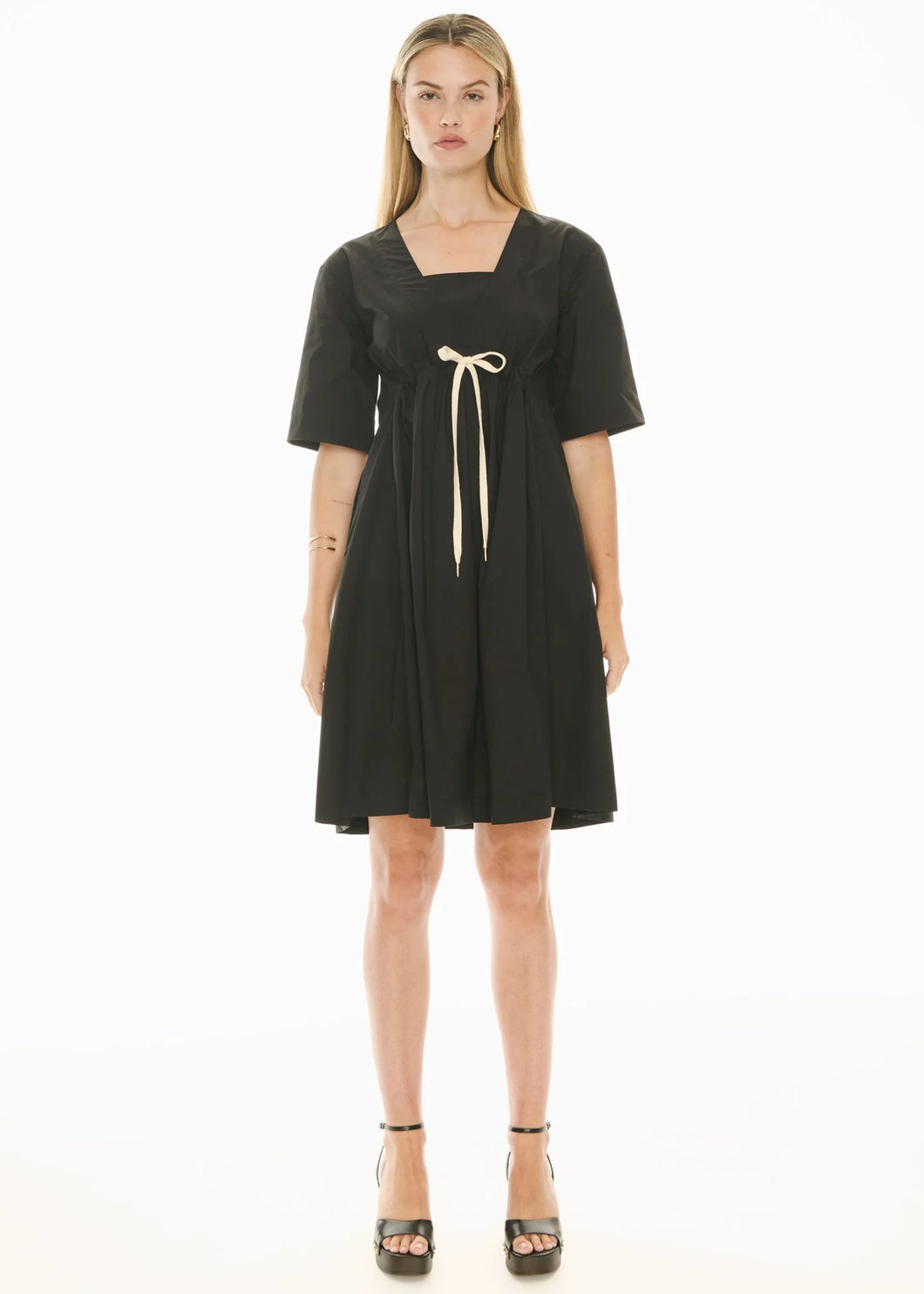 Orlo Drawcord Dress in Black by POL