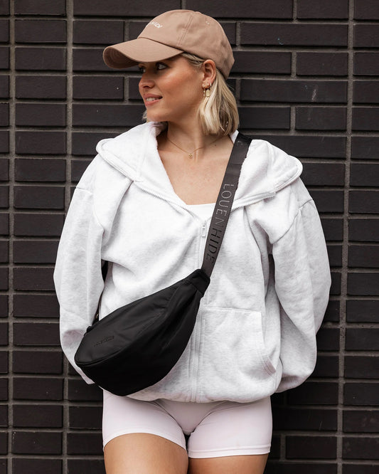 Sylvia  Nylon Crossbody Bag in Black by Louenhide