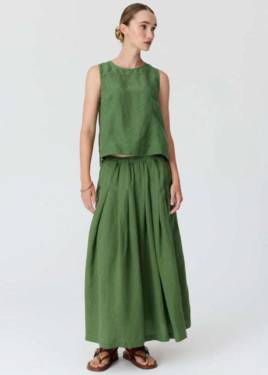 Frankie Pleat Skirt in Fern by POL