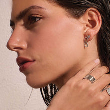 Load image into Gallery viewer, Eterna Hoop Earrings in Silver by Murkani
