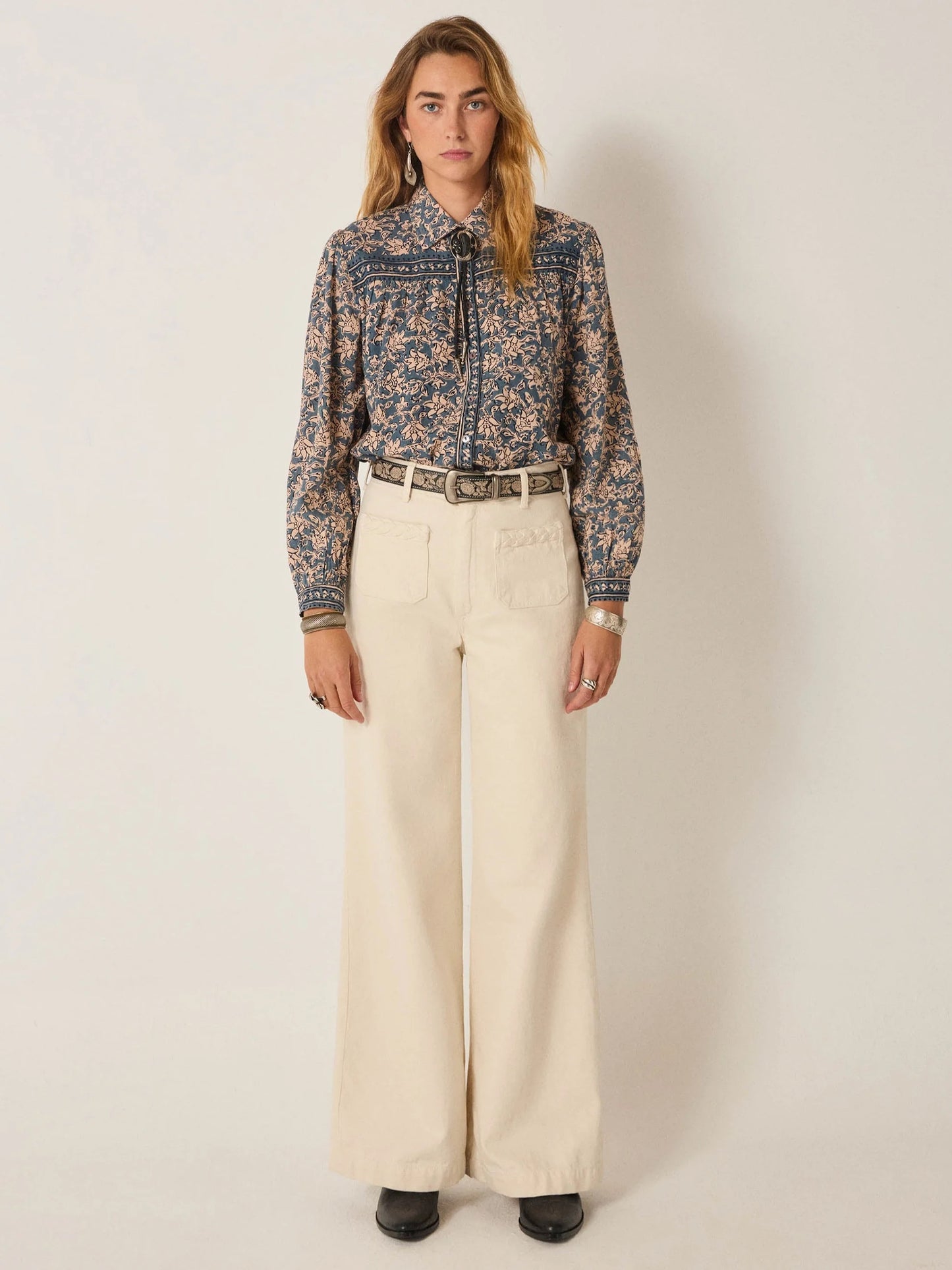 Stella Blouse in Lion Blue by Maison Hotel