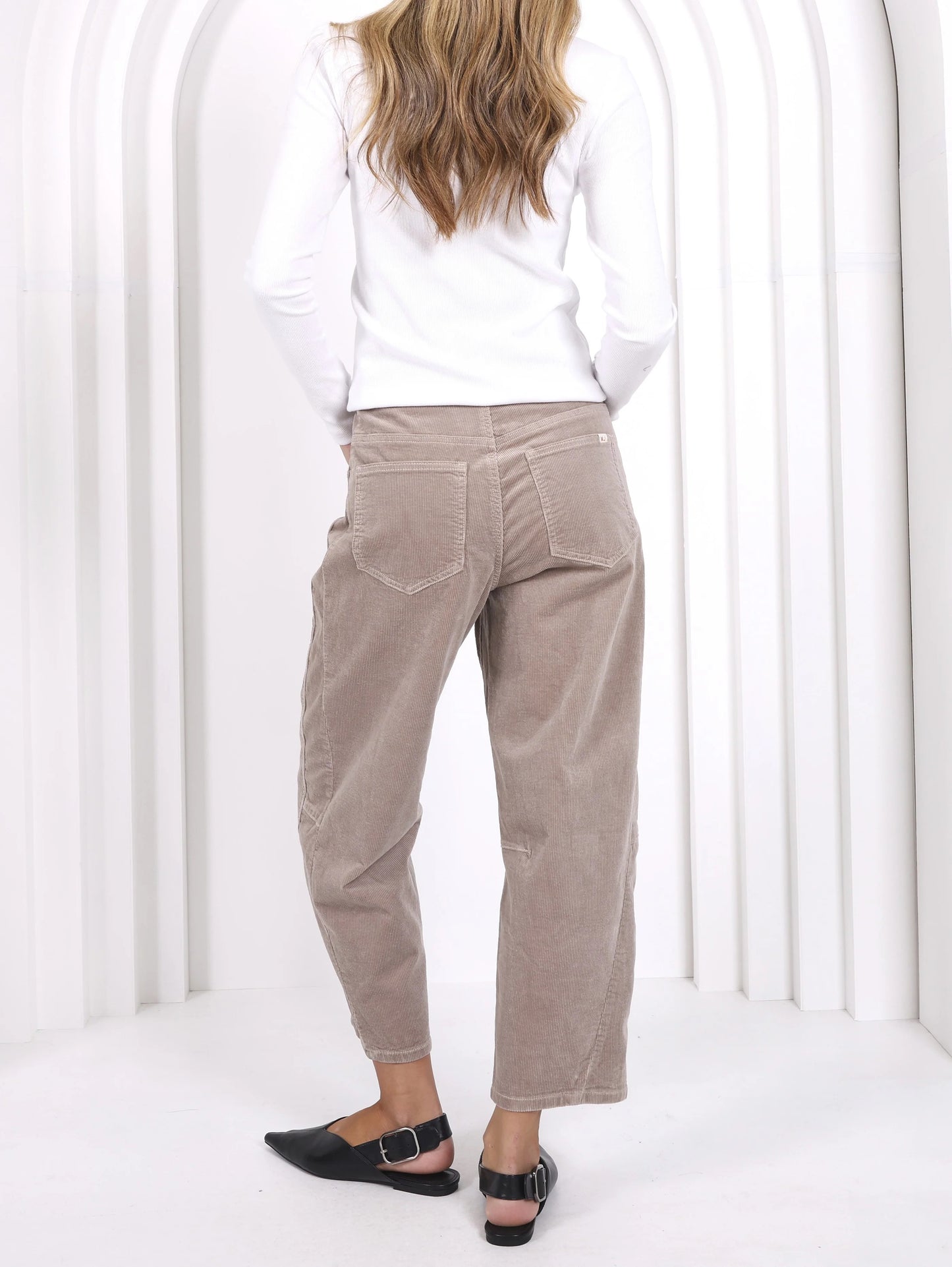 Leo Barrel Jean in Latte Cord by Monaco Jeans