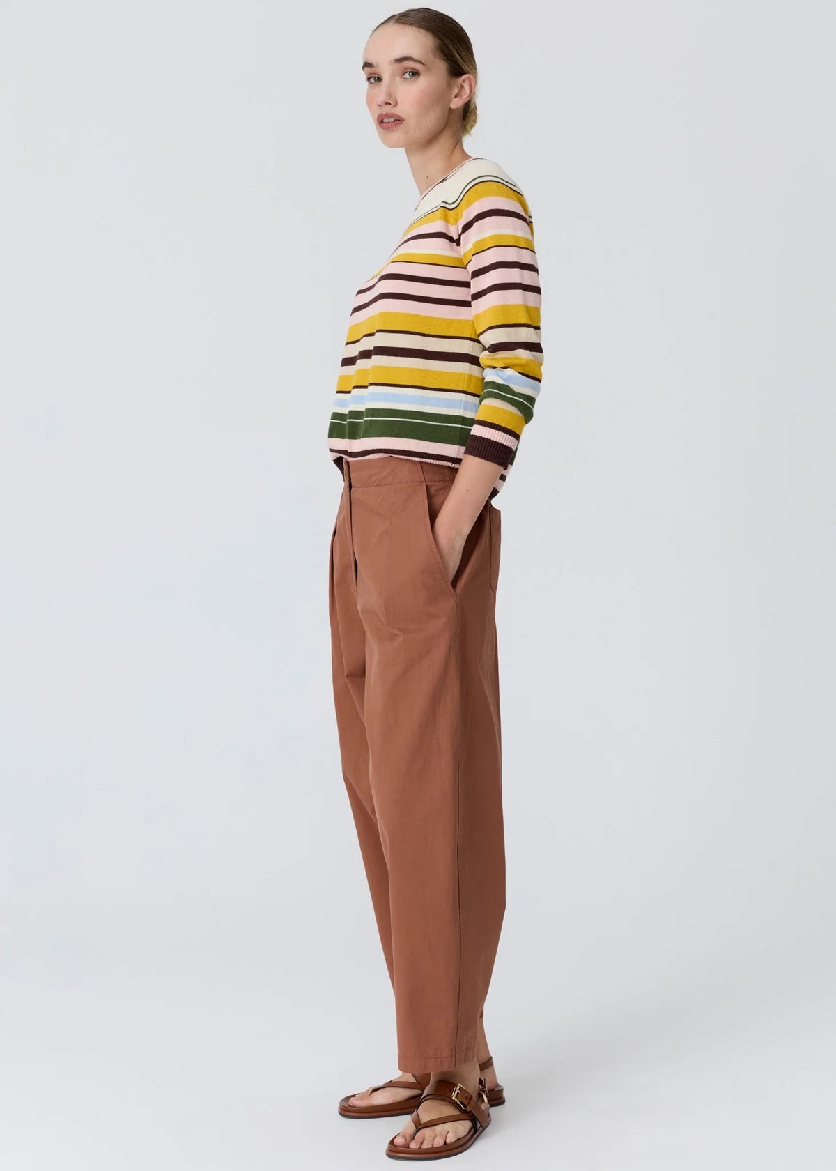 Tiller Multi Stripe Knit in Pink Multi by POL