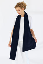 Load image into Gallery viewer, Pure Cashmere Scarf in Navy by Mia Fratino

