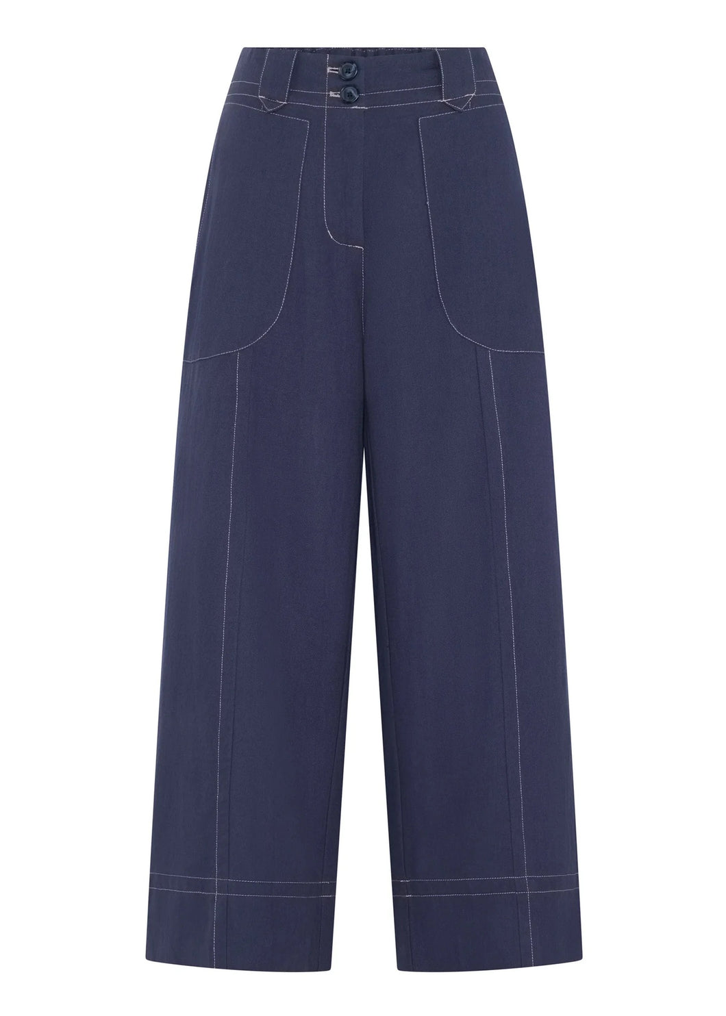 Oskar Cropped Pant in Dark Blue by POL