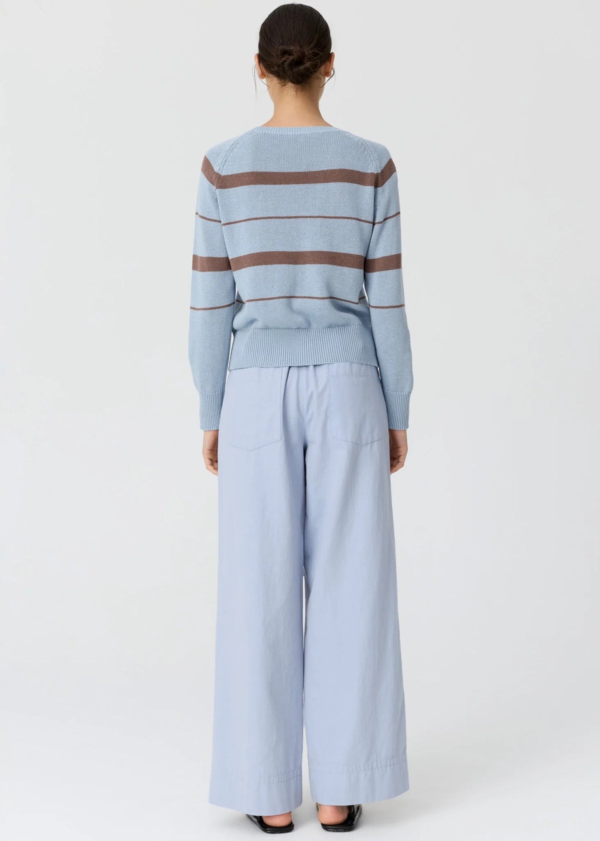 Rosin Stripe Knit in Blue/Choc by POL