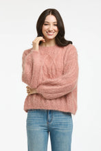Load image into Gallery viewer, Cable Mohair Knit Jumper in Peach by Italian Star
