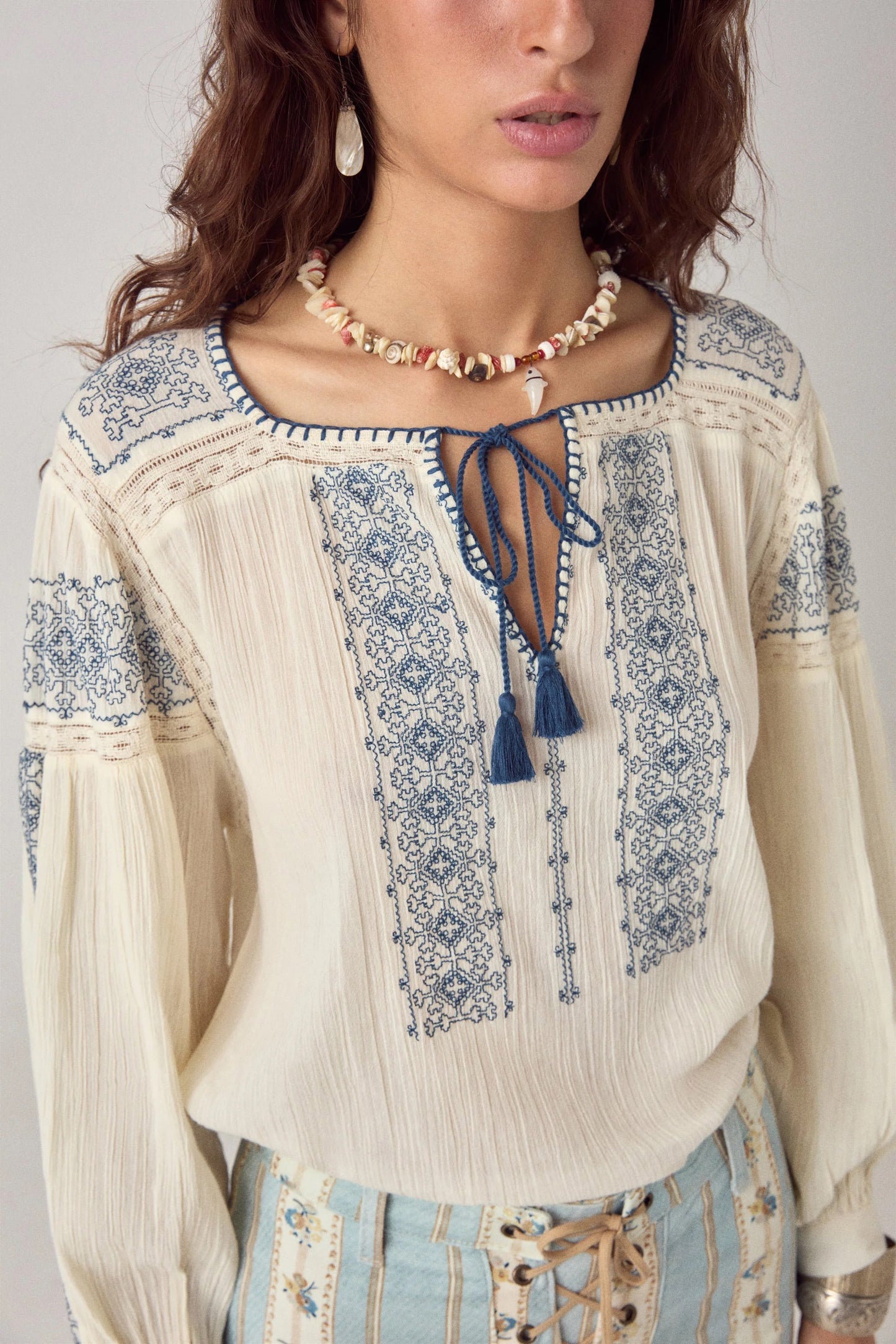 Claudia Blouse in Indigo Poet by Maison Hotel