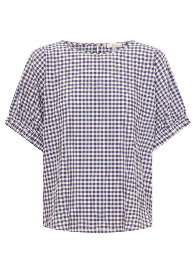 Mira Top in Ink Gingham by POL
