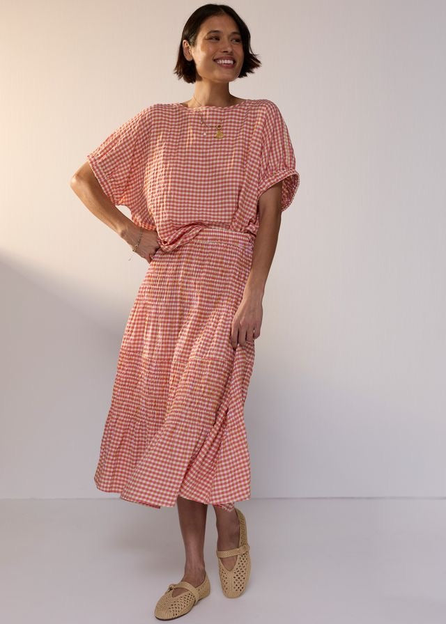 Mira Top in Pink Gingham by POL
