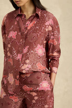 Load image into Gallery viewer, Stevie Oversized Shirt in Bloom Burgundy by Hannah Artwear

