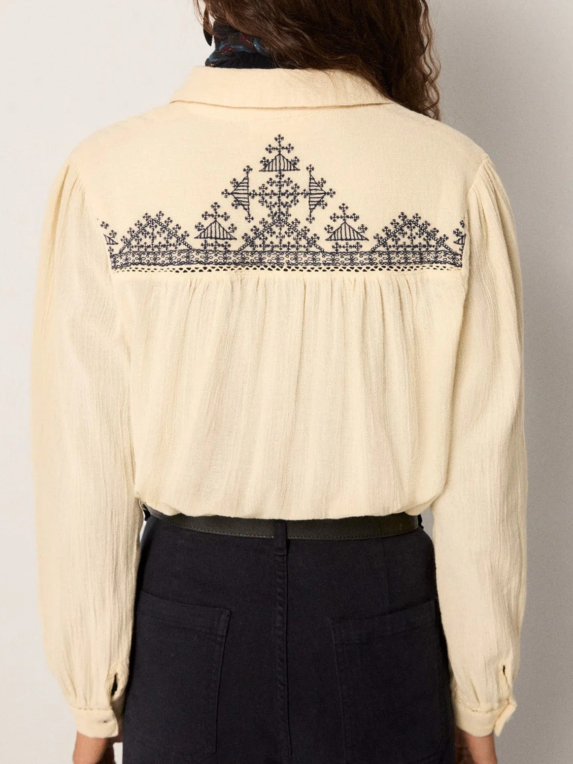 Amrit Blouse in Navy Blue by Maison Hotel