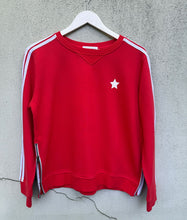 Load image into Gallery viewer, Arm Stripe Sweatshirt in Red White by Sophie Moran
