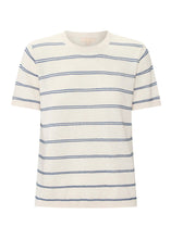 Load image into Gallery viewer, Sable Stripe Knit Tee in Pebble/Blue by POL
