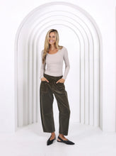 Load image into Gallery viewer, Leo Barrel Jean in  Moss Cord by Monaco Jeans
