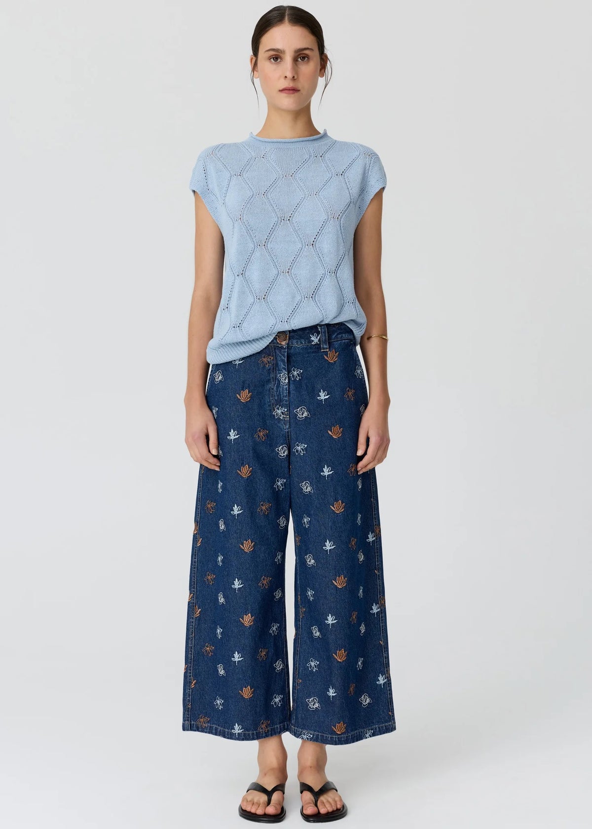 Rosin Cable Knit in Blue by POL