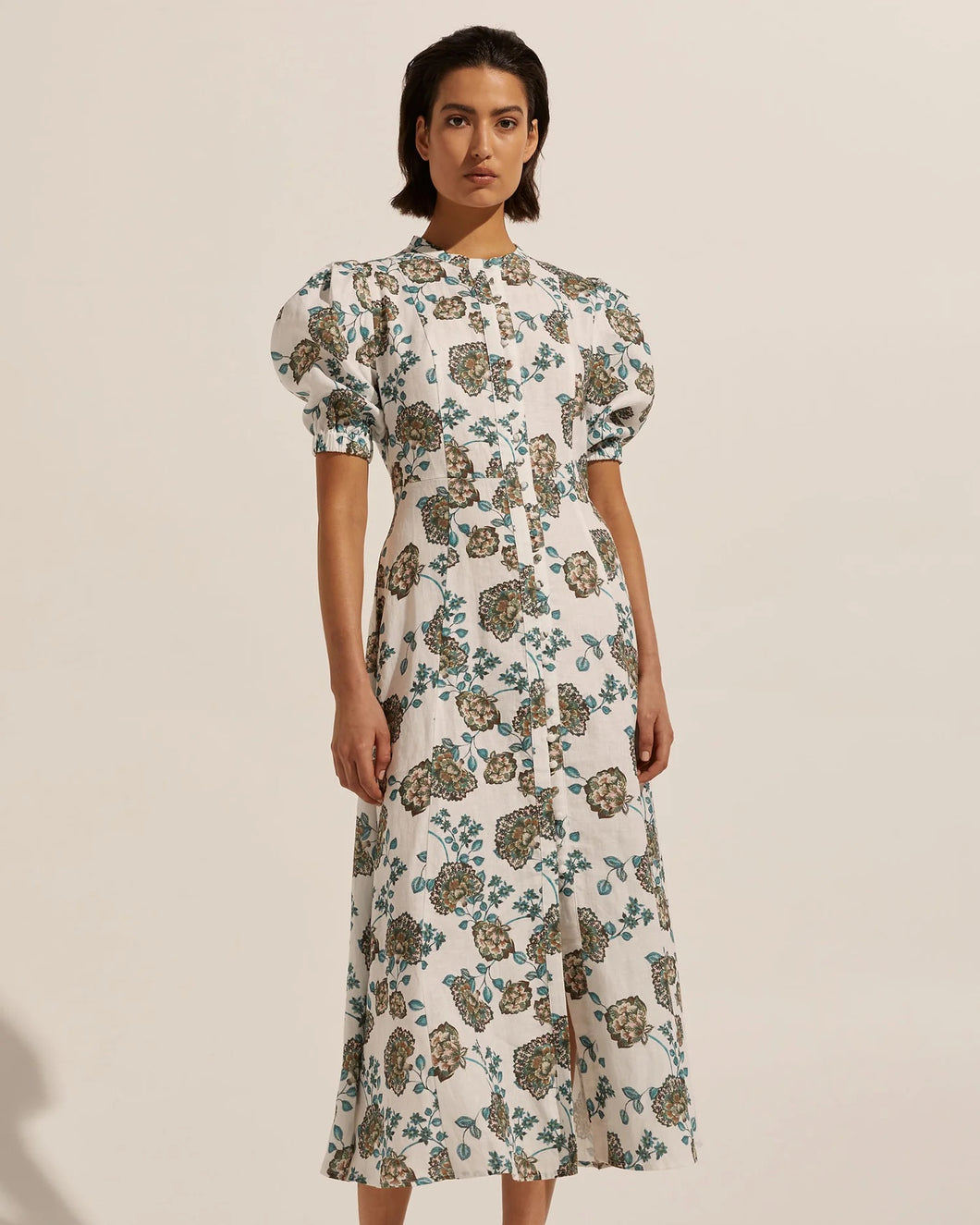 Impulse Dress in Sage Botanic by Zoe Kratzmann