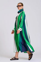 Load image into Gallery viewer, Luxe Luna Long Line Oversized Shirt Dress in Green Stripe by Shirty
