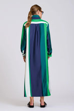 Load image into Gallery viewer, Luxe Luna Long Line Oversized Shirt Dress in Green Stripe by Shirty
