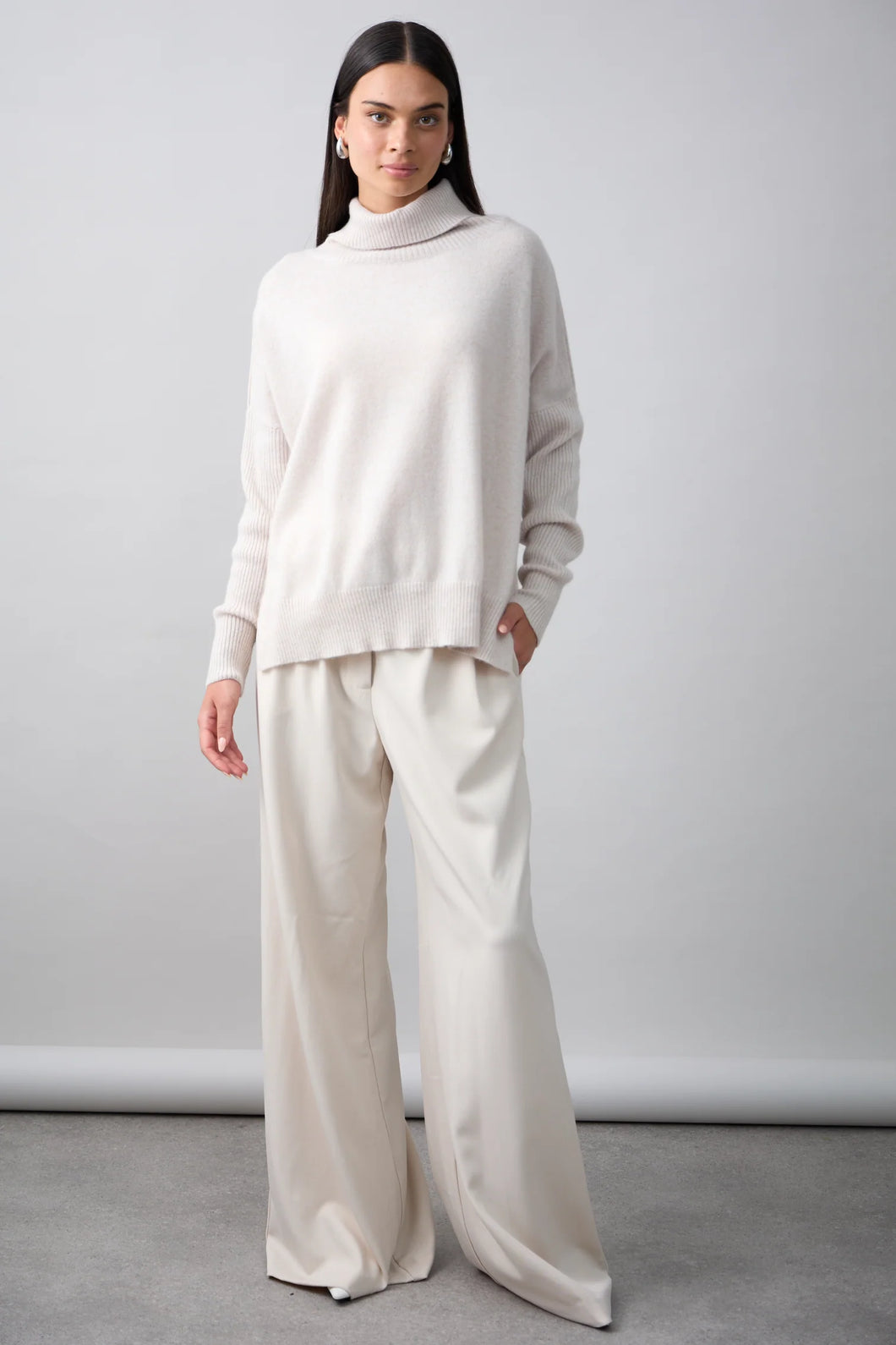 Gigi Step Rollneck in Alabaster by Mia Fratino