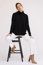 Load image into Gallery viewer, Gigi Step Rollneck in Jet Black by Mia Fratino
