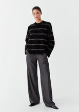 Load image into Gallery viewer, Silas Stripe Knit Pullover in Black by Morrison
