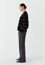 Load image into Gallery viewer, Silas Stripe Knit Pullover in Black by Morrison
