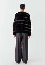 Load image into Gallery viewer, Silas Stripe Knit Pullover in Black by Morrison
