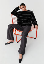 Load image into Gallery viewer, Silas Stripe Knit Pullover in Black by Morrison
