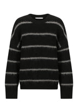 Load image into Gallery viewer, Silas Stripe Knit Pullover in Black by Morrison

