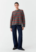 Load image into Gallery viewer, Silas Stripe Knit Pullover in Charcoal by Morrison

