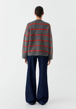 Load image into Gallery viewer, Silas Stripe Knit Pullover in Charcoal by Morrison
