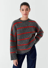 Load image into Gallery viewer, Silas Stripe Knit Pullover in Charcoal by Morrison
