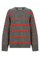 Load image into Gallery viewer, Silas Stripe Knit Pullover in Charcoal by Morrison
