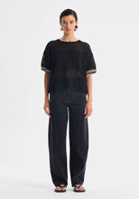 Load image into Gallery viewer, Dallas Knit Tee in Black by Morrison
