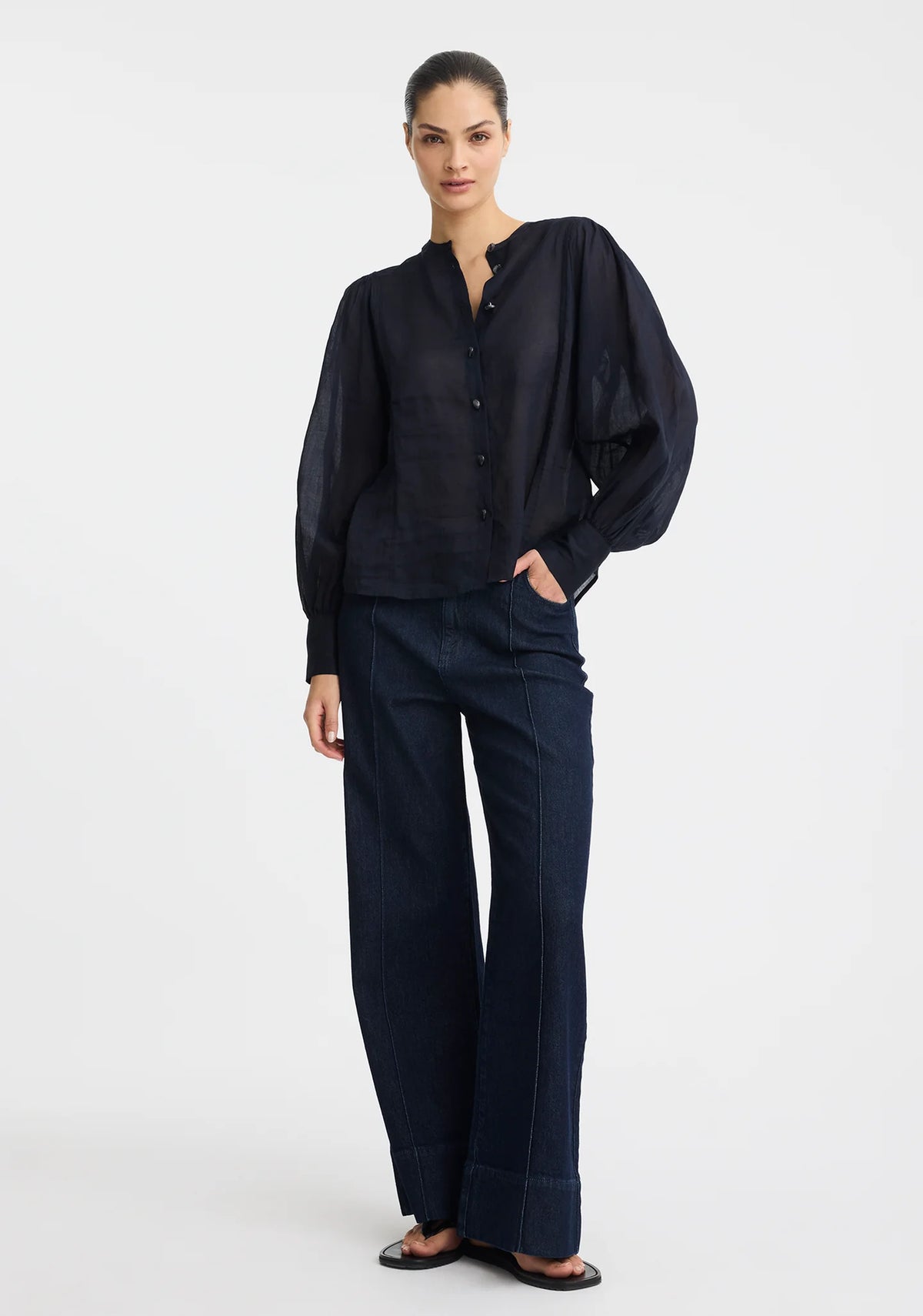 Hewitt Blouse in Indigo by Morrison