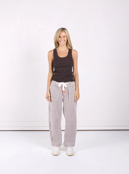 Carter Barrel Jean in Choc Stripe by Monaco Jeans