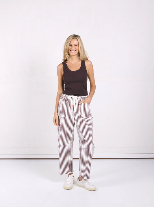 Carter Barrel Jean in Choc Stripe by Monaco Jeans