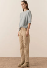 Load image into Gallery viewer, Jane Pointelle Knit Tee in Blue by POL
