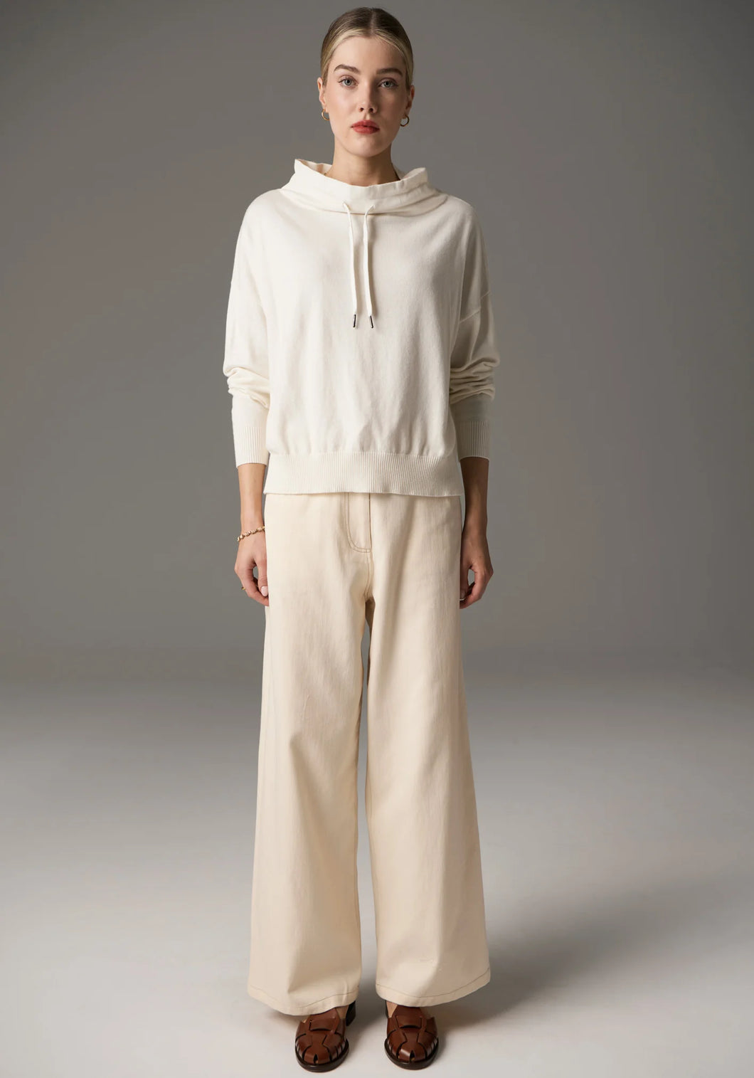 Beech Drawcord Knit in Ivory by Pol