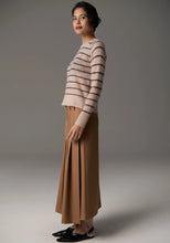Load image into Gallery viewer, Maia Stripe Knit in Blush/Charcoal by POL
