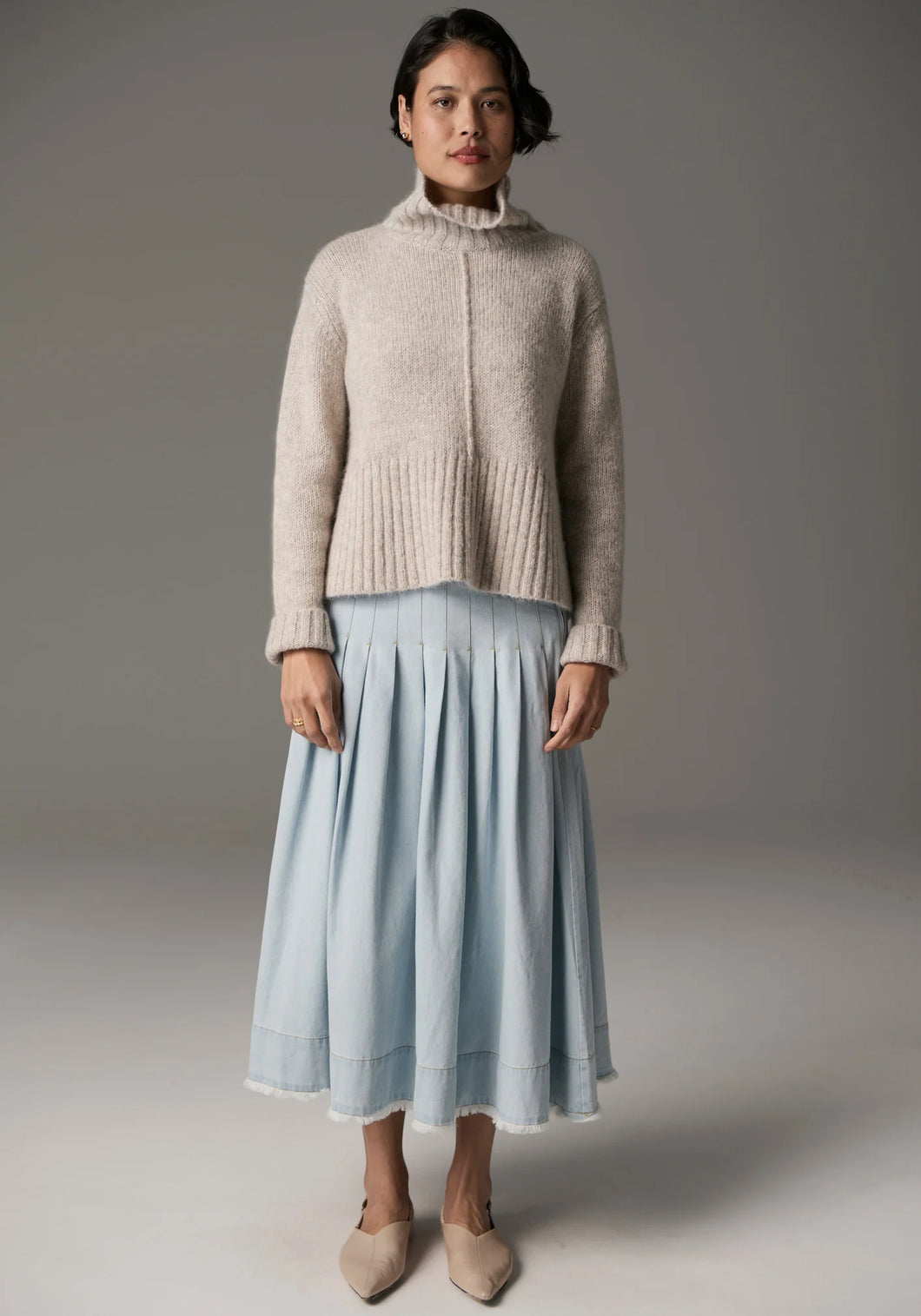Grove Turtleneck Knit in Stone by Pol