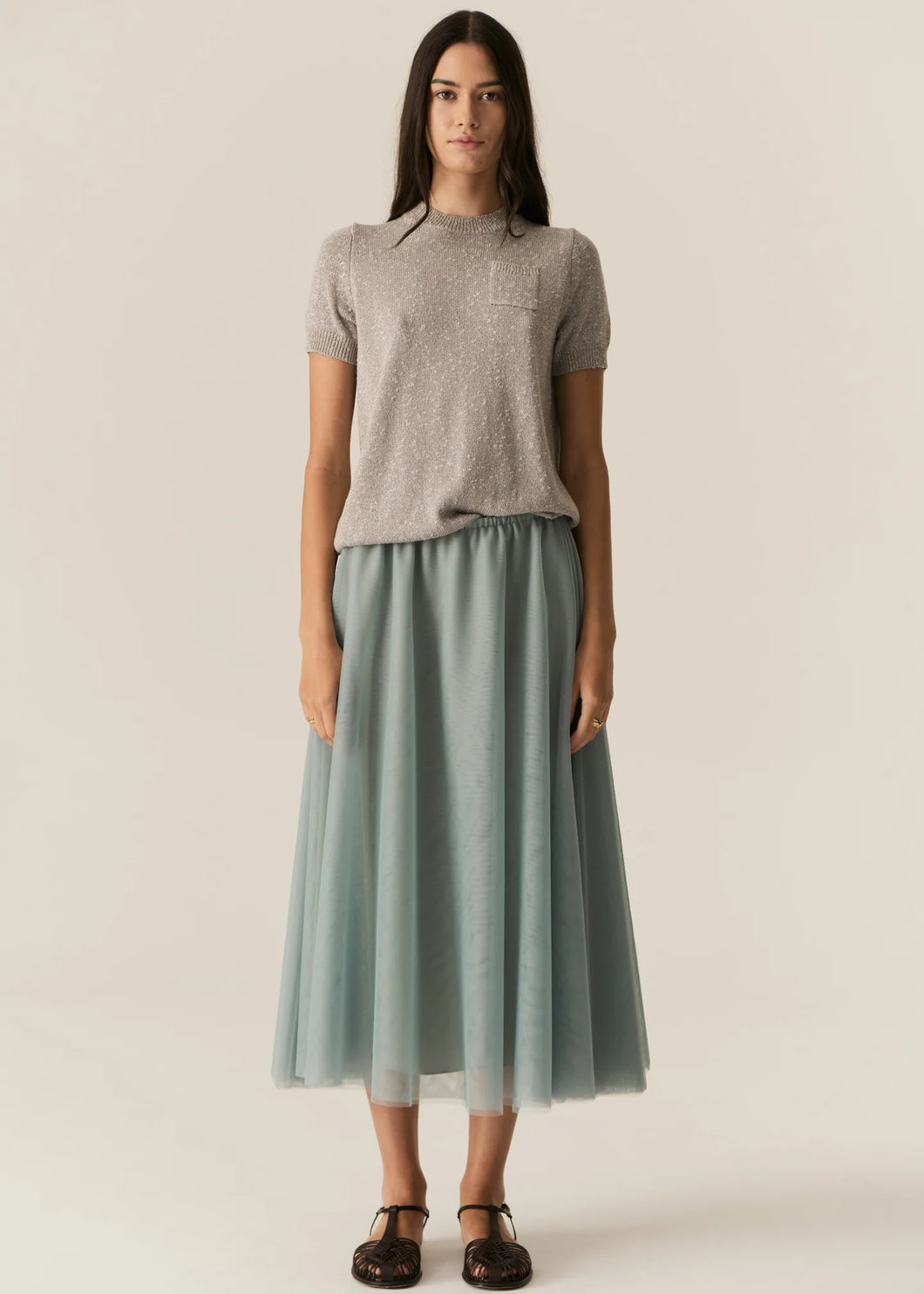 Pax Lurex Tee in Stone by POL