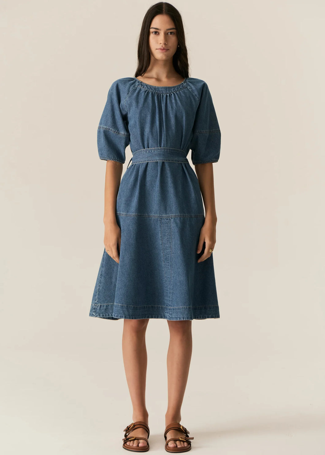 Carsen Dress in Light Denim by POL