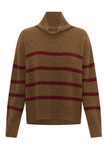 Load image into Gallery viewer, Astor Stripe Knit in Toffee/Wine by POL
